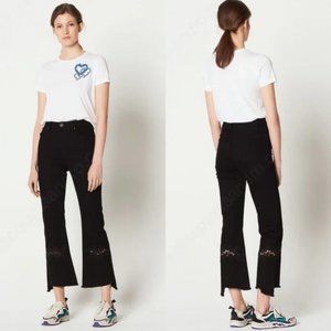 Sandro Paris Tori Flared Lace Inset Jeans Size 36